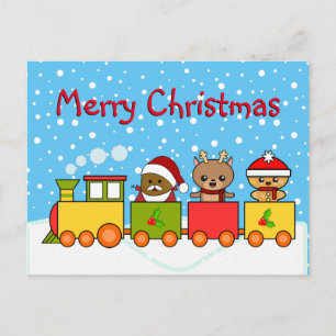Postal Tren festivo de Navidad