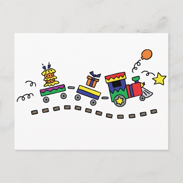 Postal Tren fiesta (Anverso)