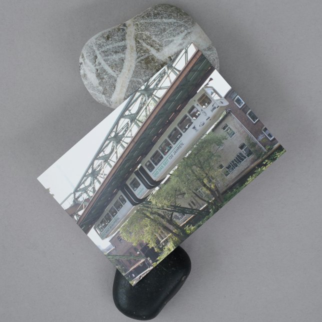 Postal Tren flotante Wuppertal Blanco Schwebebahn Vorwerk (Subido por el creador)