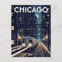 Postal Tren L Chicago Illinois Viajes