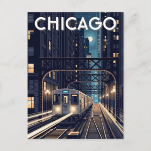 Postal Tren L Chicago Illinois Viajes