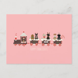 Postal Tren navideño navideño feliz de los Navidades de p