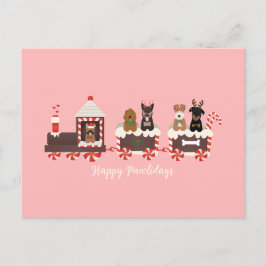 Postal Tren navideño navideño feliz de los Navidades de p