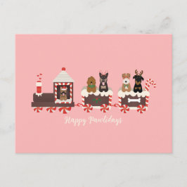 Postal Tren navideño navideño feliz de los Navidades de p