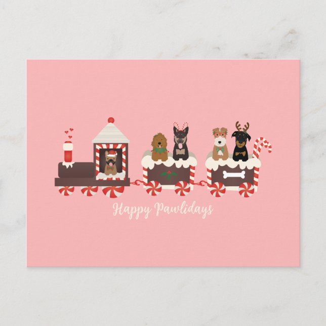 Postal Tren navideño navideño feliz de los Navidades de p (Anverso)