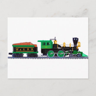 Postal Tren Negro Y Verde