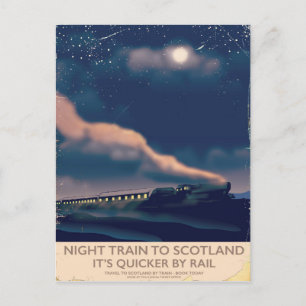 Postal Tren nocturno a Escocia