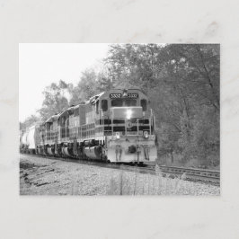 Postal Tren otoñal en blanco y negro