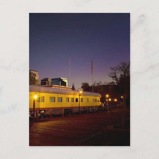 Postal Tren pacífico de la unión en Sacramento vieja (Anverso)