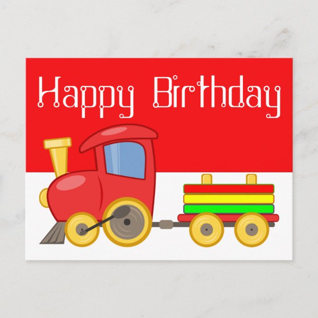 Postal tren personalizado rojo (Anverso)