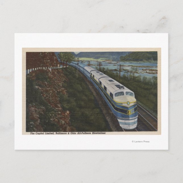 Postal Tren - Racionalización a través de Potomac (Anverso)