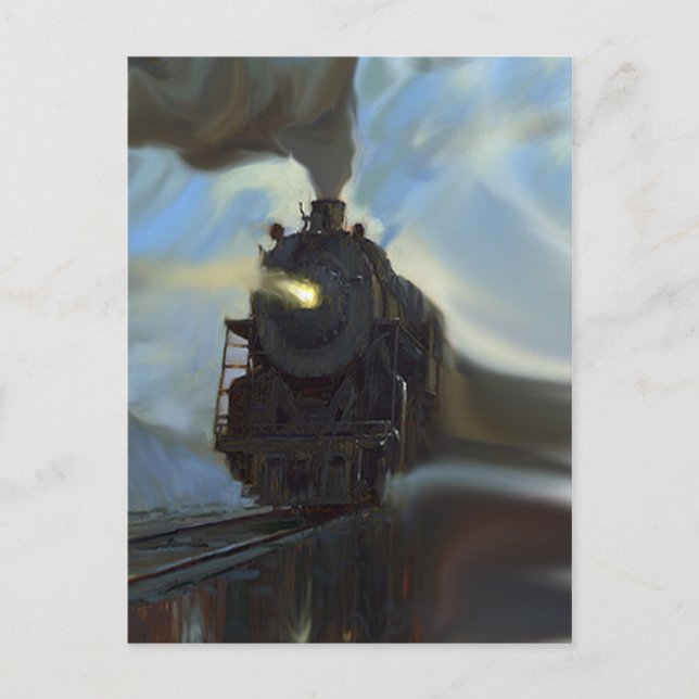 Postal Tren reflejado (Anverso)