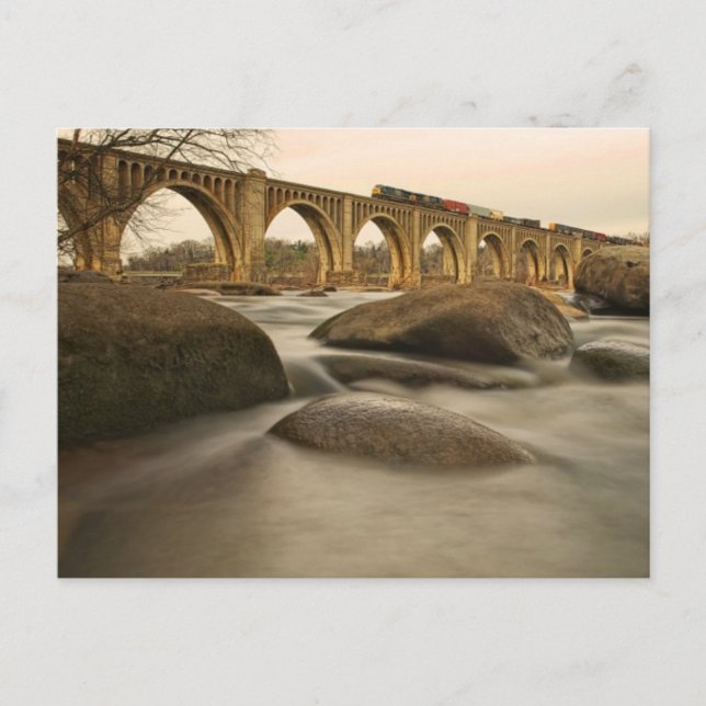 Postal Tren sobre el río James (Anverso)