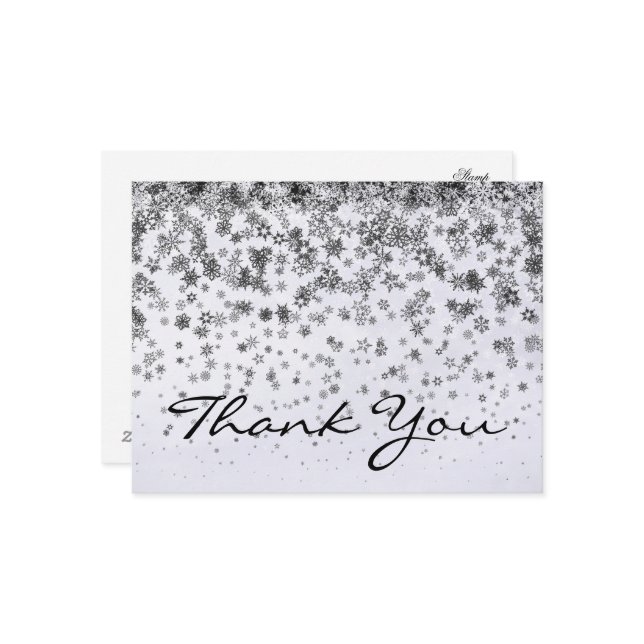 Postal Trendy Inexpensiv Gold Glitter Black Thank You Pos (Anverso/Reverso In Situ)