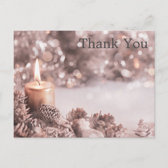 Postal Trendy Inexpensiv Gold Glitter Black Thank You Pos (Anverso)