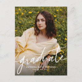 Postal Trendy modern graduate simple two photo graduation
