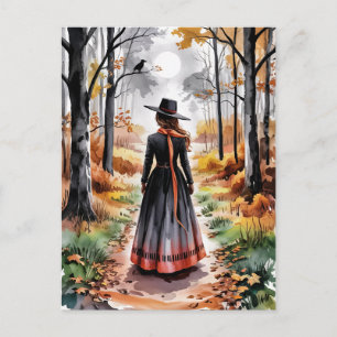 Postal Trendy Spooky Halloween Witch Forest