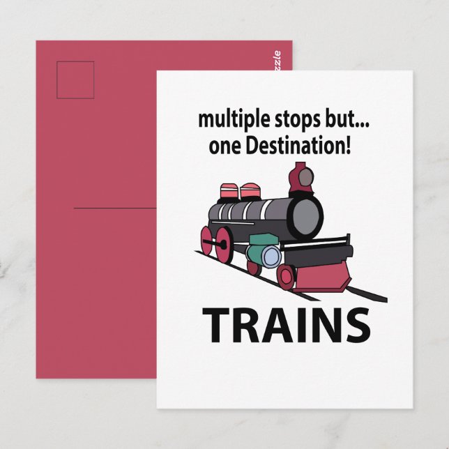 Postal Trenes con múltiples paradas pero un solo destino  (Anverso / Reverso)