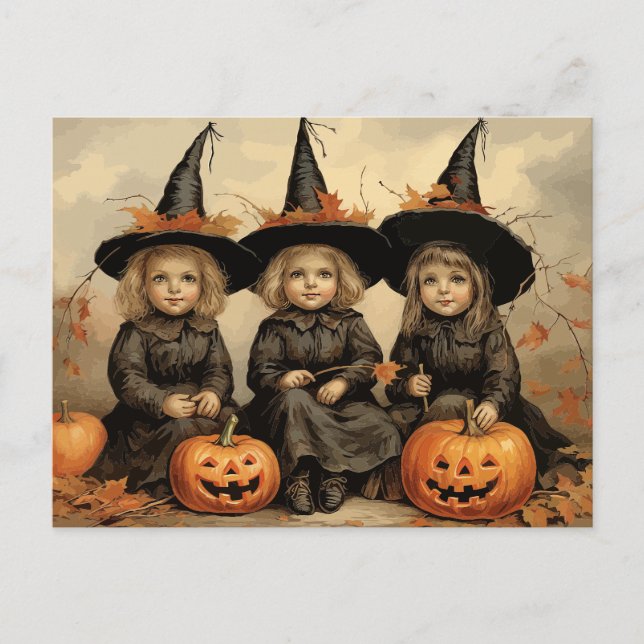 Postal Tres Adorables Testigos de época (Anverso)
