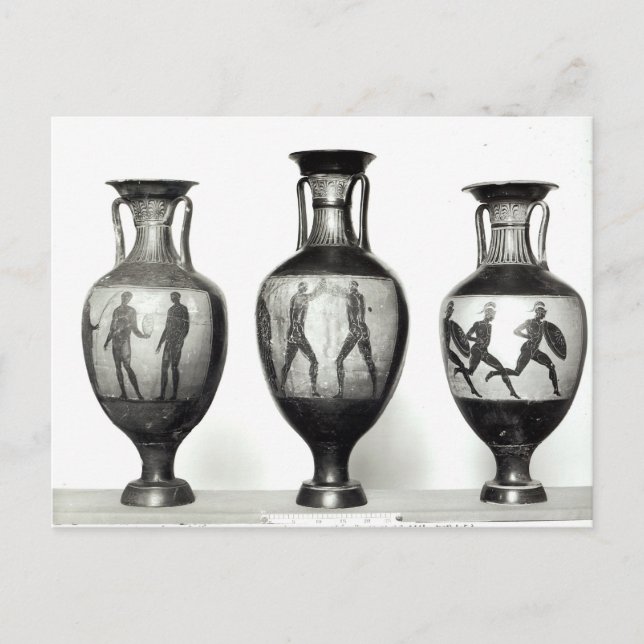 Postal Tres ampollas panatenaicas (Anverso)