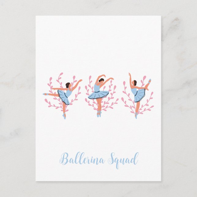 Postal Tres bailarinas cutas (Anverso)