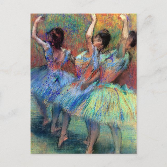Postal Tres bailarinas de Degas (Anverso)