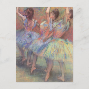 Postal Tres bailarinas de Edgar Degas, Arte de ballet vin