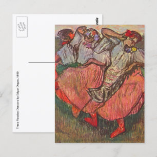 Postal Tres bailarinas rusas de Edgar Degas