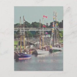 Postal Tres barcos llegaron navegando