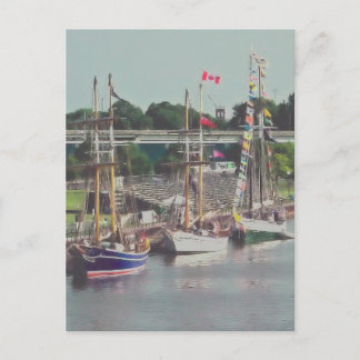 Postal Tres barcos llegaron navegando