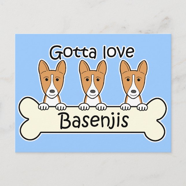 Postal Tres basenjis (Anverso)