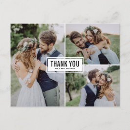Postal Tres Bodas Collages de fotos Gracias Postcard