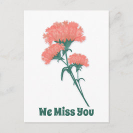 Postal Tres Carnaciones Rosadas, Te Extrañamos