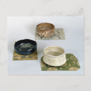 Postal Tres chawans utilizados para ceremonias de té, c.1