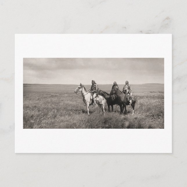 Postal Tres chefs piegan Blackpies - vintage (Anverso)