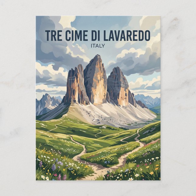 Postal Tres Cimas de Lavaredo Italia (Anverso)