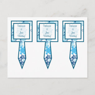 Postal Tres copas de pastelito de copas de árbol azul / c