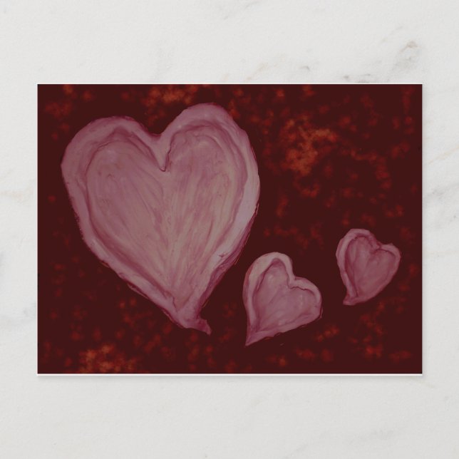 Postal Tres corazones (Anverso)