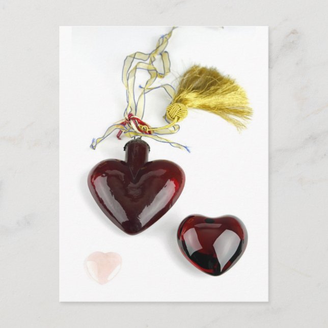 Postal Tres corazones brillantes (Anverso)