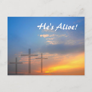 Postal Tres cruces y amanecer