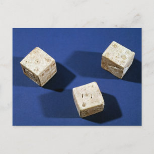 Postal Tres dados, de la acrópolis de Osteria