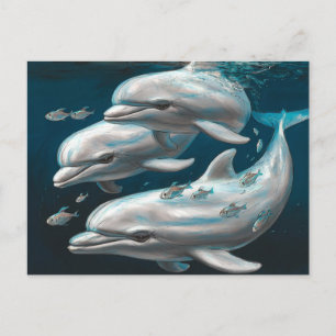Postal Tres delfines