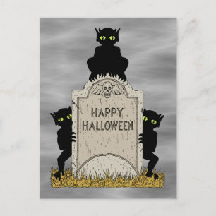 Postal Tres diablillos Feliz Halloween