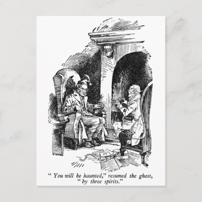 Postal Tres espíritus (con texto) (Anverso)