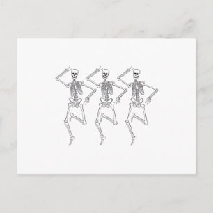 Postal Tres esqueletos bailarines