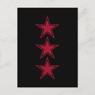 Postal Tres estrellas rojas