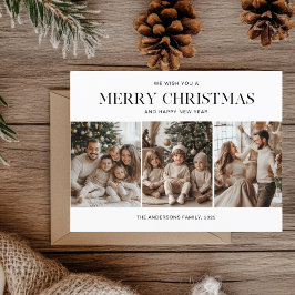 Postal Tres fotos Feliz Navidad y Feliz Año Nuevo