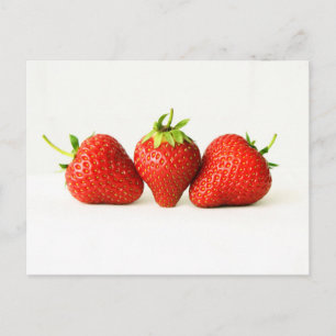 Postal Tres Fresas En El Pcnm Blanco