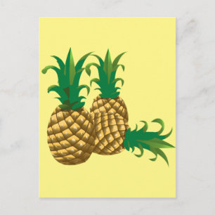 Postal tres frutos de piña