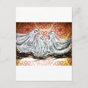 Postal Tres gallinas francesas